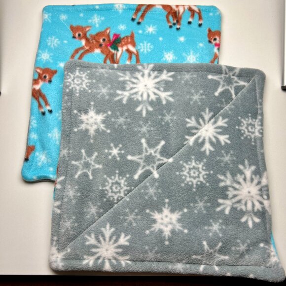 Guinea Pig Piddle Pee Pad X 2 Fleece 11" Square Reversible Washable Reusable New - Picture 2 of 2